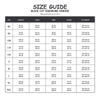 Black Cat Kigurumi Onesie - size guide