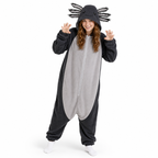 Black Gray Axolotl Kigurumi Onesie - hero