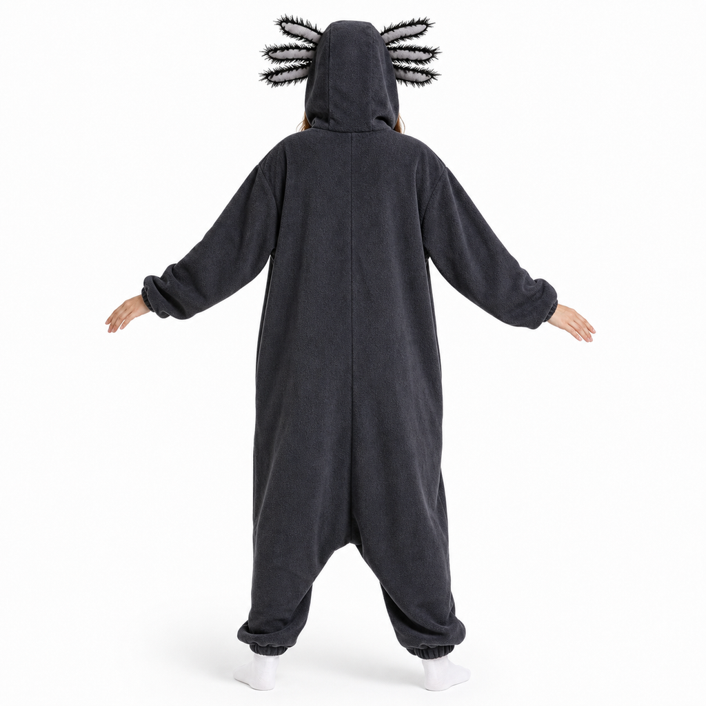 Black Gray Axolotl Kigurumi Onesie - product detail