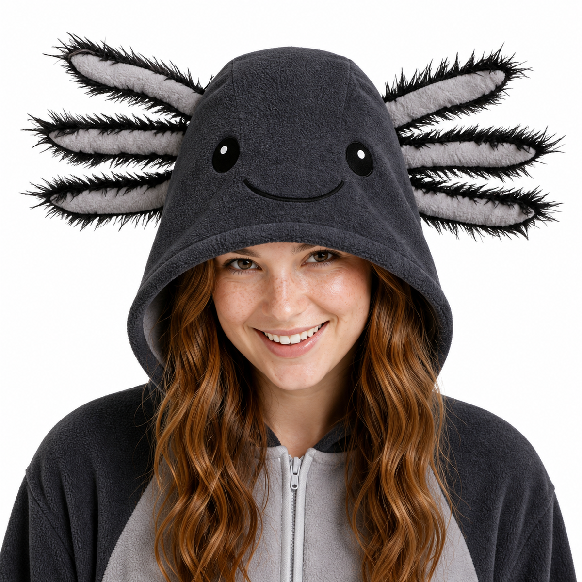 Black Gray Axolotl Kigurumi Onesie - product detail