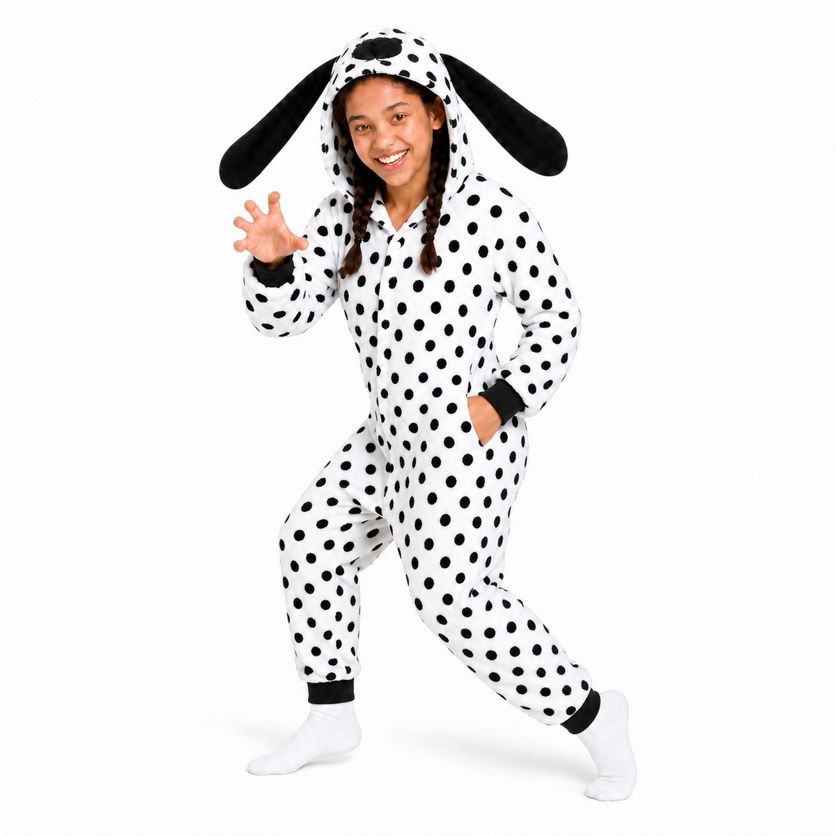 Black White Dalmatian Kigurumi Onesie - product detail