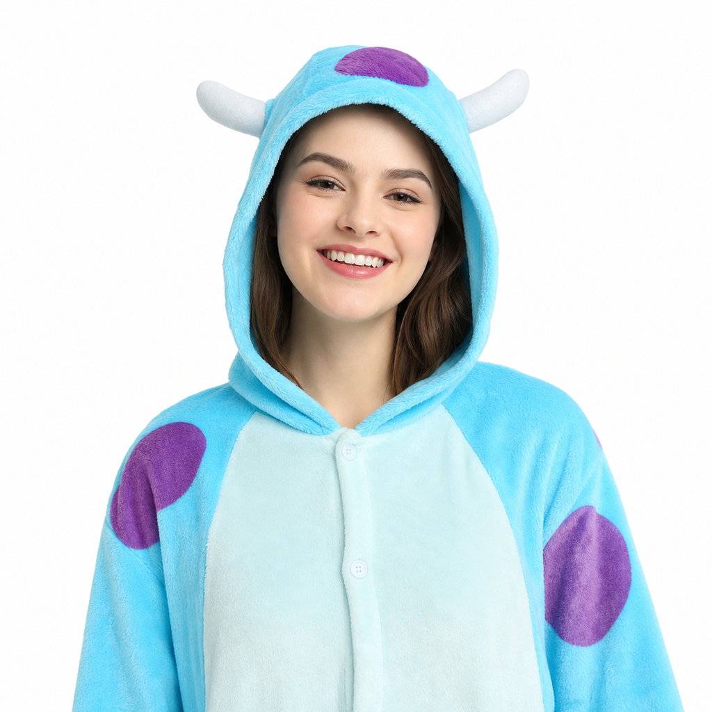 Blue Purple Monster Kigurumi Onesie product detail 2