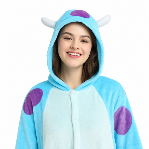 Blue Purple Monster Kigurumi Onesie product detail 2
