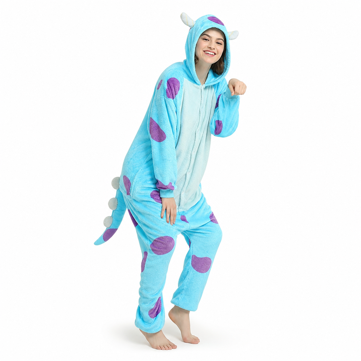 Blue Purple Monster Kigurumi Onesie product detail 3