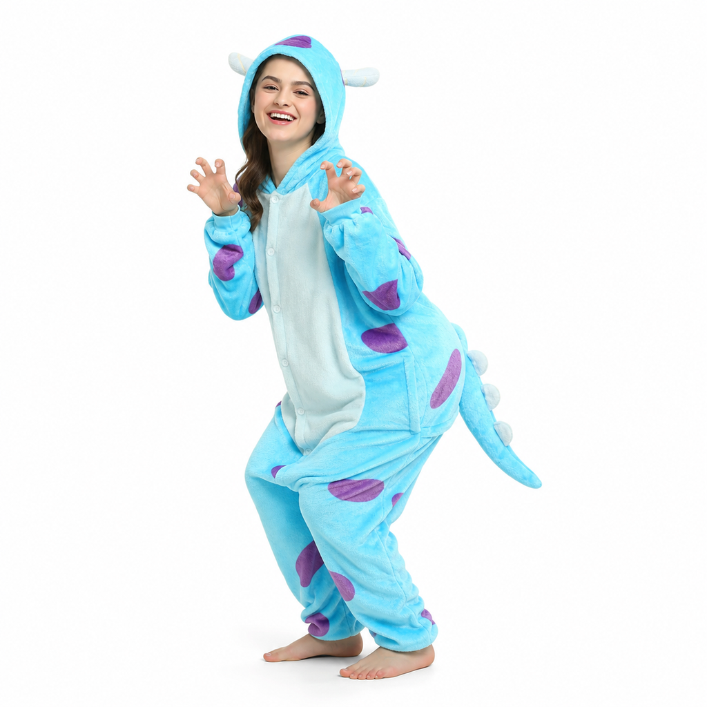 Blue Purple Monster Kigurumi Onesie product detail 6