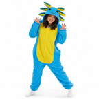 Blue Yellow Axolotl Kigurumi Onesie - hero