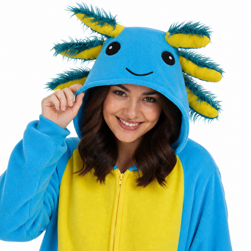Blue Yellow Axolotl Kigurumi Onesie - product detail