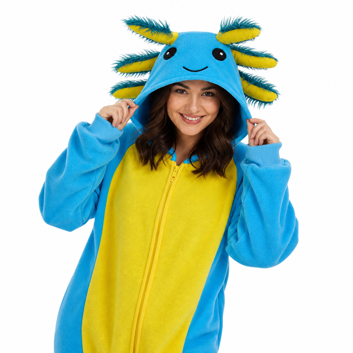 Blue Yellow Axolotl Kigurumi Onesie - product detail
