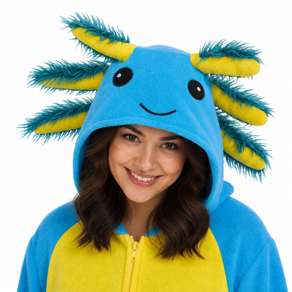 Blue Yellow Axolotl Kigurumi Onesie - product detail