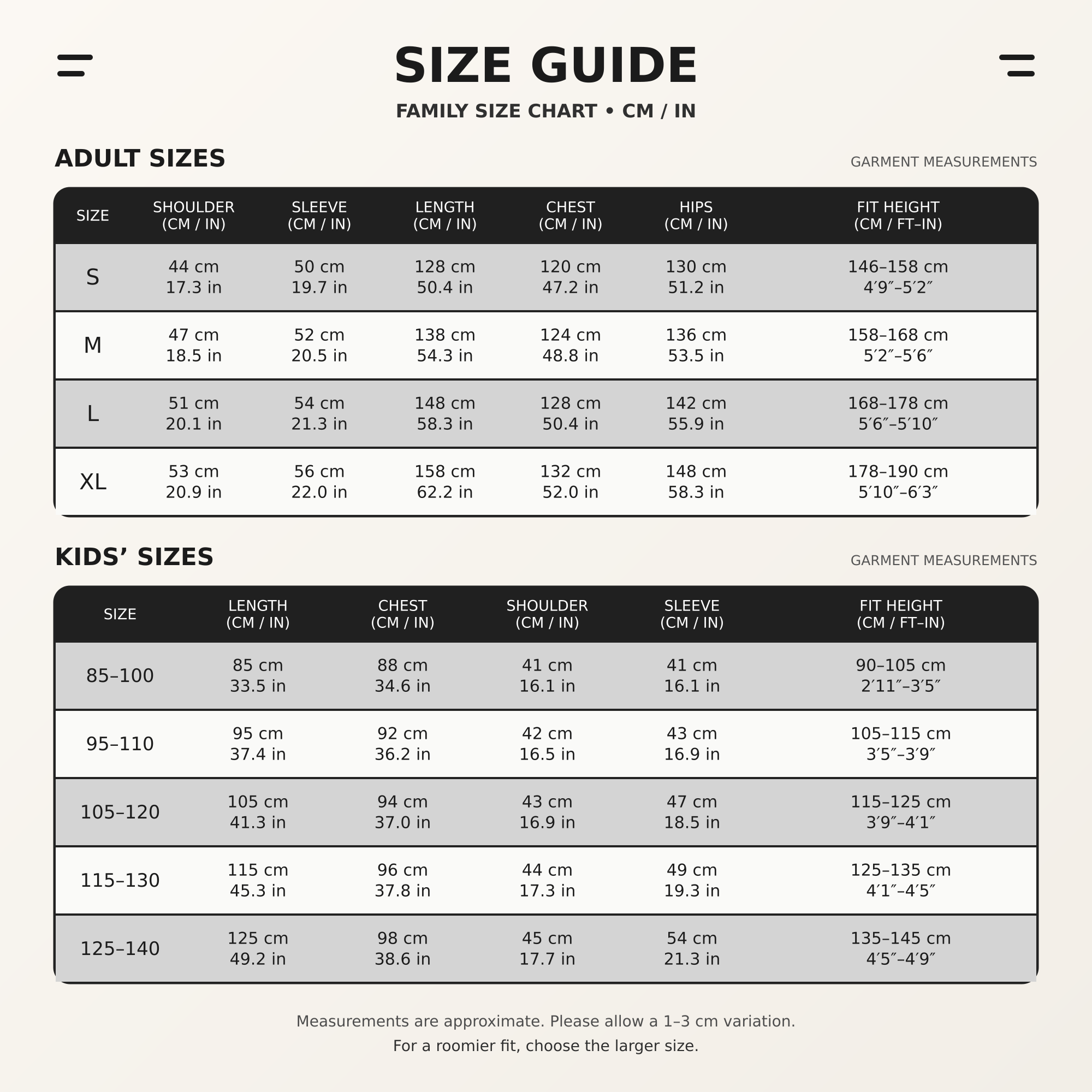 Fuecoco Kigurumi Onesie — universal-family-size-chart.png