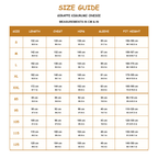 Giraffe Kigurumi Onesie - size guide