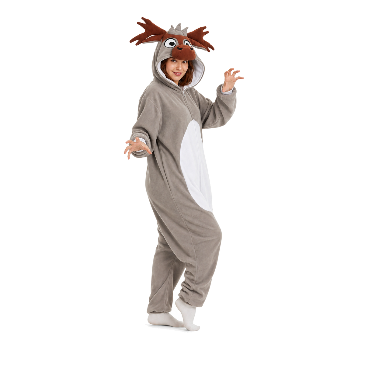 Gray Moose Kigurumi Onesie - product detail
