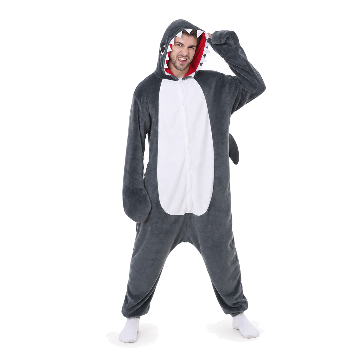 Gray Shark Kigurumi Onesie - product detail
