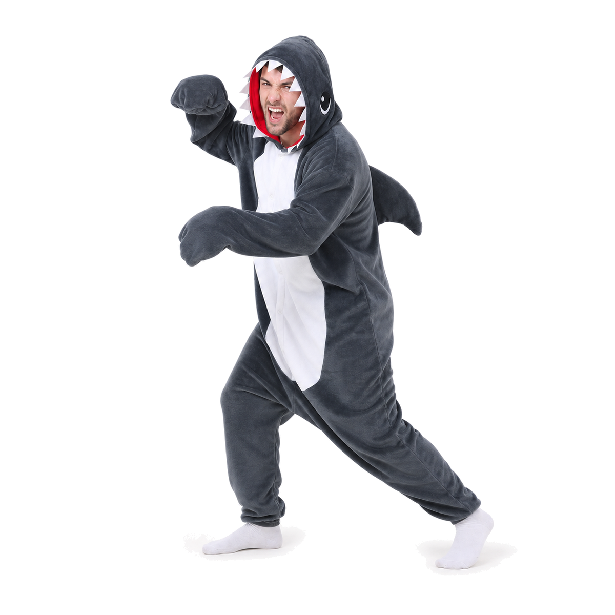 Gray Shark Kigurumi Onesie - product detail