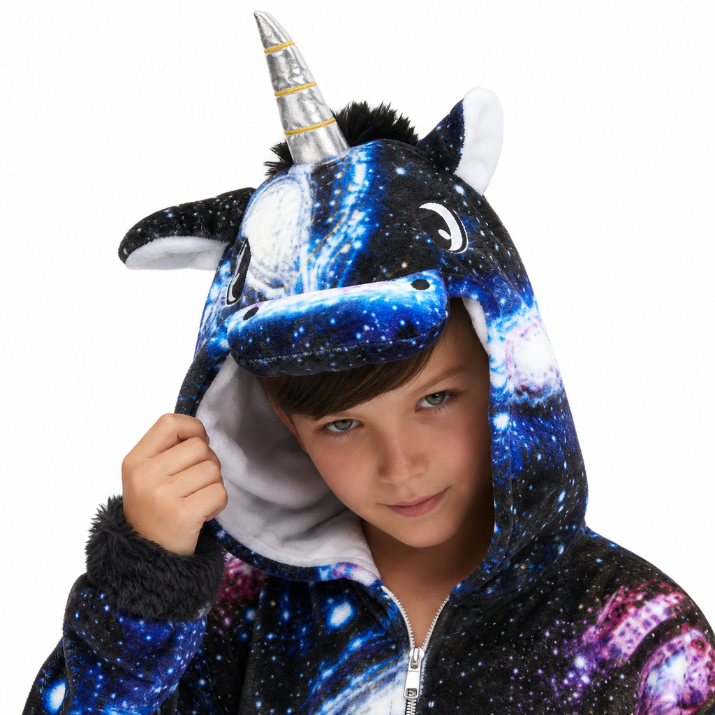 Kids Black Galaxy Pegasus Kigurumi Onesie product detail 2