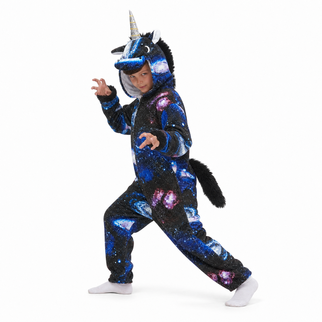 Kids Black Galaxy Pegasus Kigurumi Onesie product detail 6