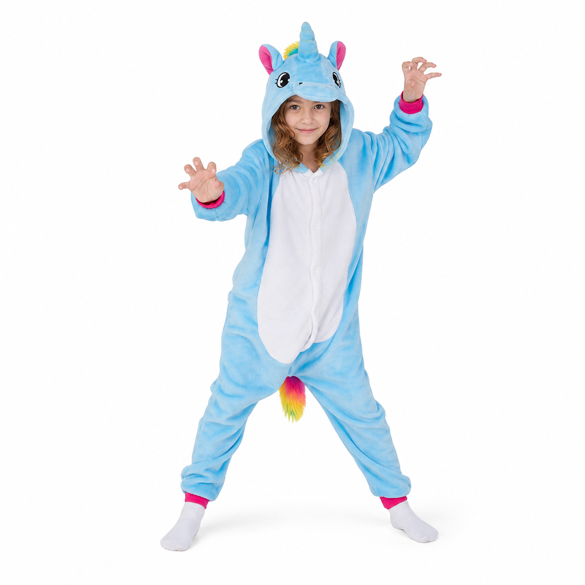 Kids Blue Rainbow Pegasus Kigurumi Onesie hero image