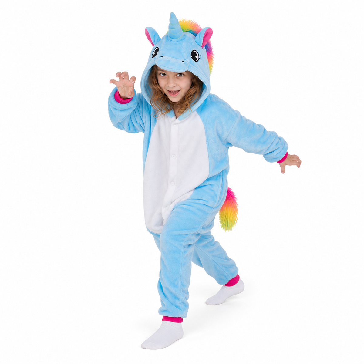 Kids Blue Rainbow Pegasus Kigurumi Onesie product detail 3