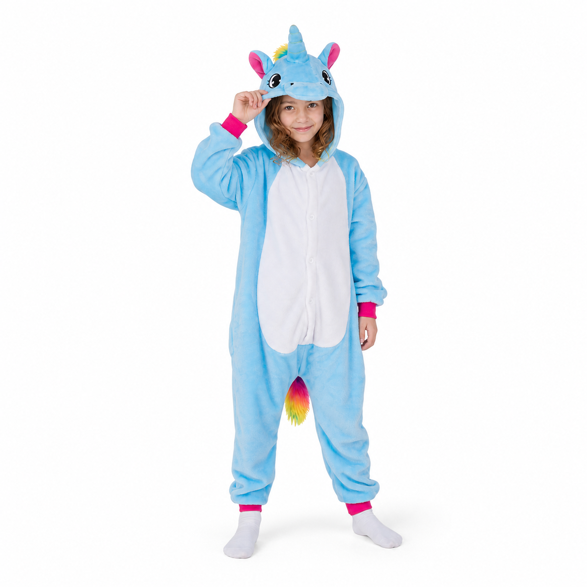 Kids Blue Rainbow Pegasus Kigurumi Onesie product detail 4