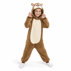 Kids Brown Chipmunk Kigurumi Onesie hero image