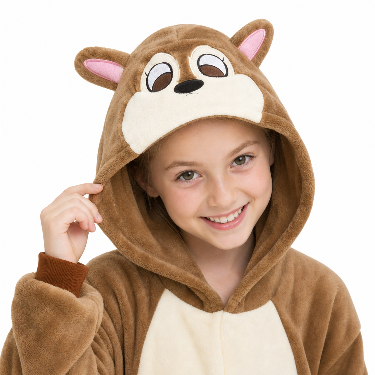 Kids Brown Chipmunk Kigurumi Onesie product detail 2