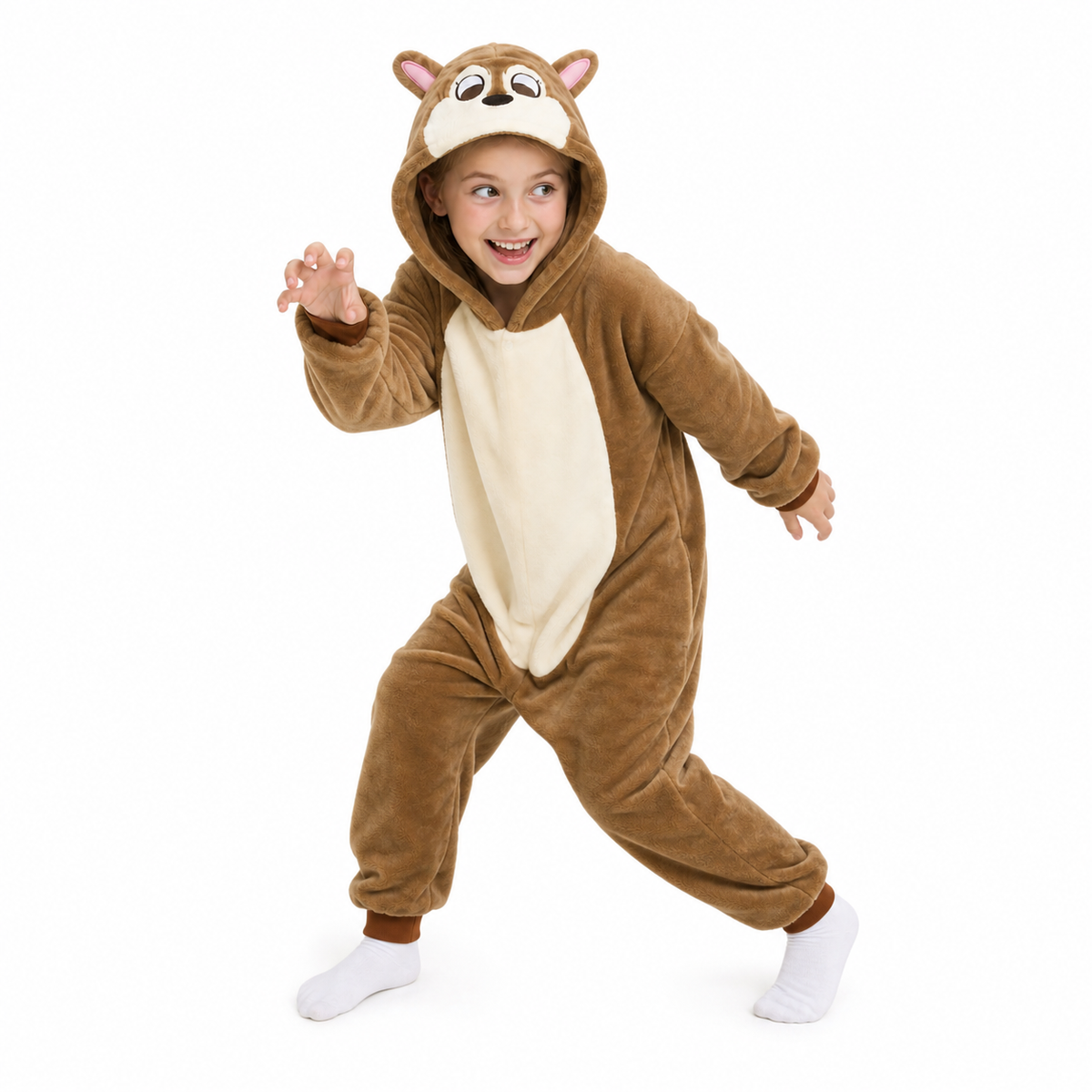 Kids Brown Chipmunk Kigurumi Onesie product detail 3