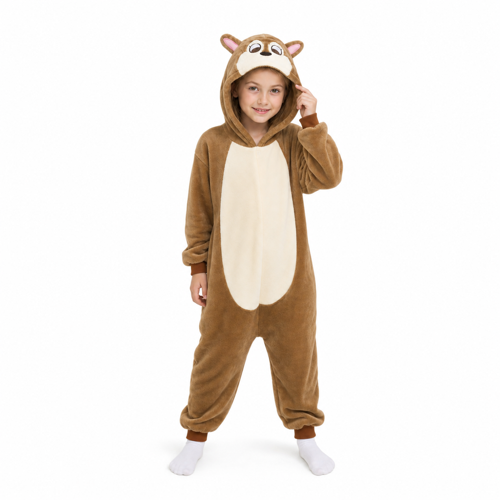 Kids Brown Chipmunk Kigurumi Onesie product detail 4