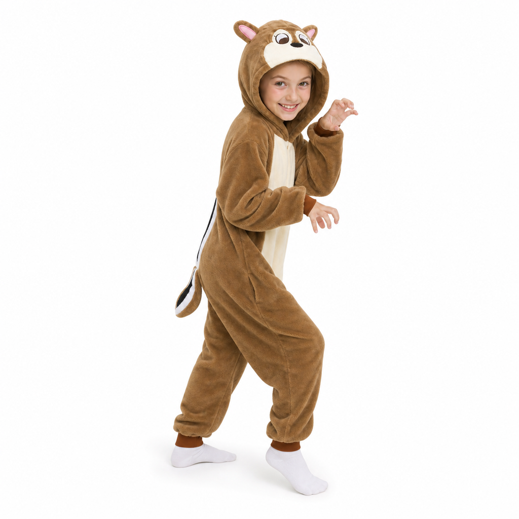 Kids Brown Chipmunk Kigurumi Onesie product detail 6