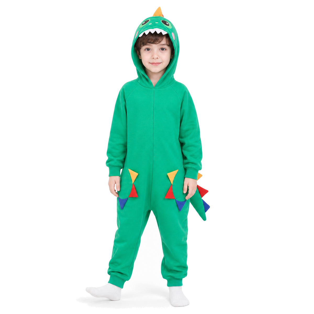 Kids Green Dinosaur Kigurumi Onesie - product detail