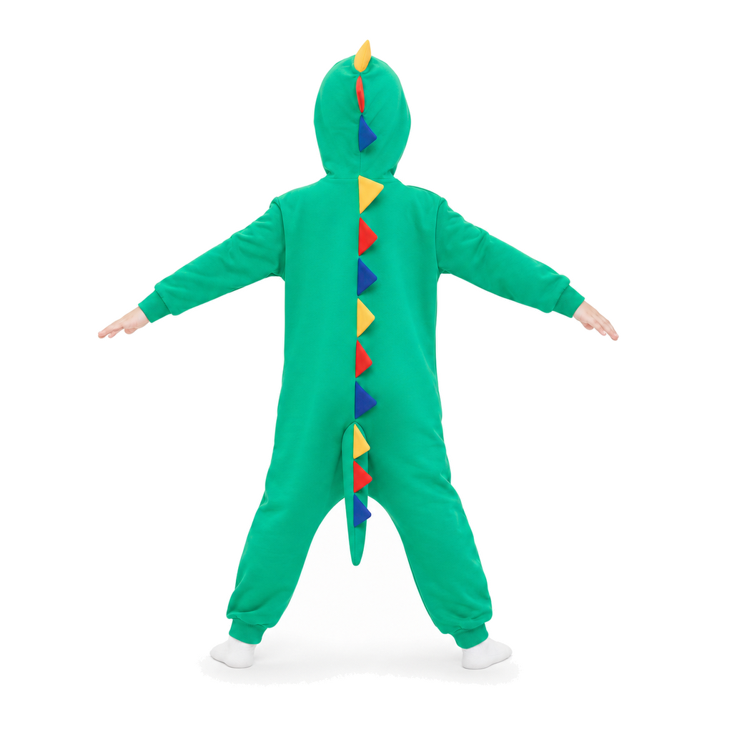 Kids Green Dinosaur Kigurumi Onesie - product detail
