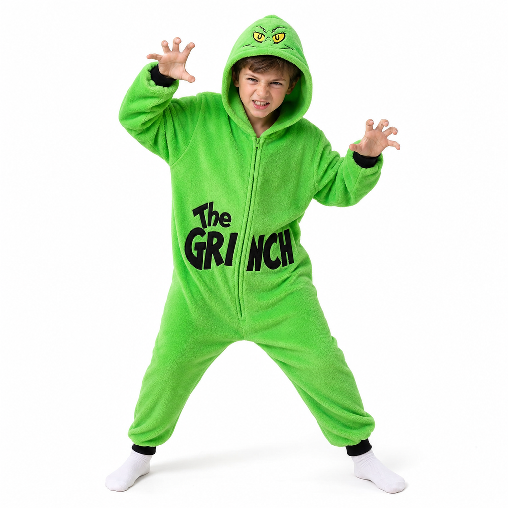Kids Green Monster Kigurumi Onesie hero image