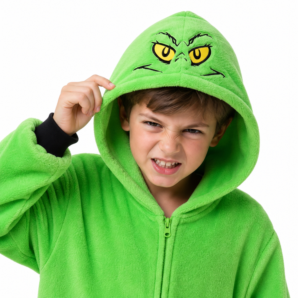 Kids Green Monster Kigurumi Onesie product detail 2