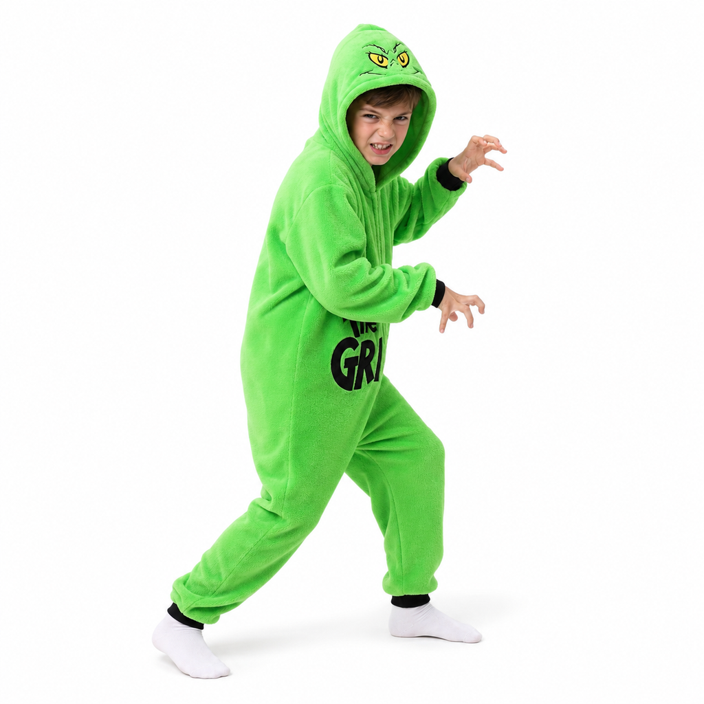 Kids Green Monster Kigurumi Onesie product detail 6
