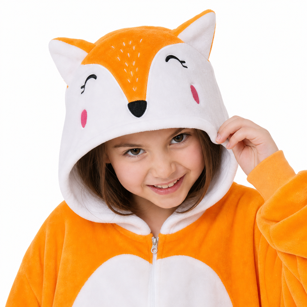 Kids Orange Fox Kigurumi Onesie product detail 2