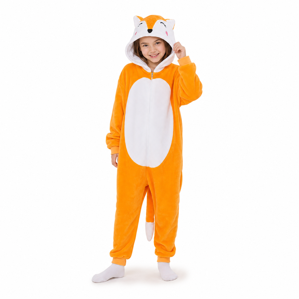 Kids Orange Fox Kigurumi Onesie product detail 4