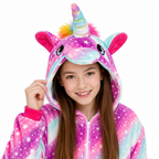 Kids Pink Blue Galaxy Pegasus Kigurumi Onesie product detail 2