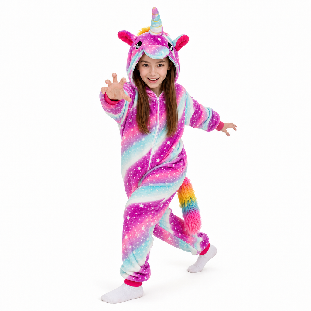Kids Pink Blue Galaxy Pegasus Kigurumi Onesie product detail 3