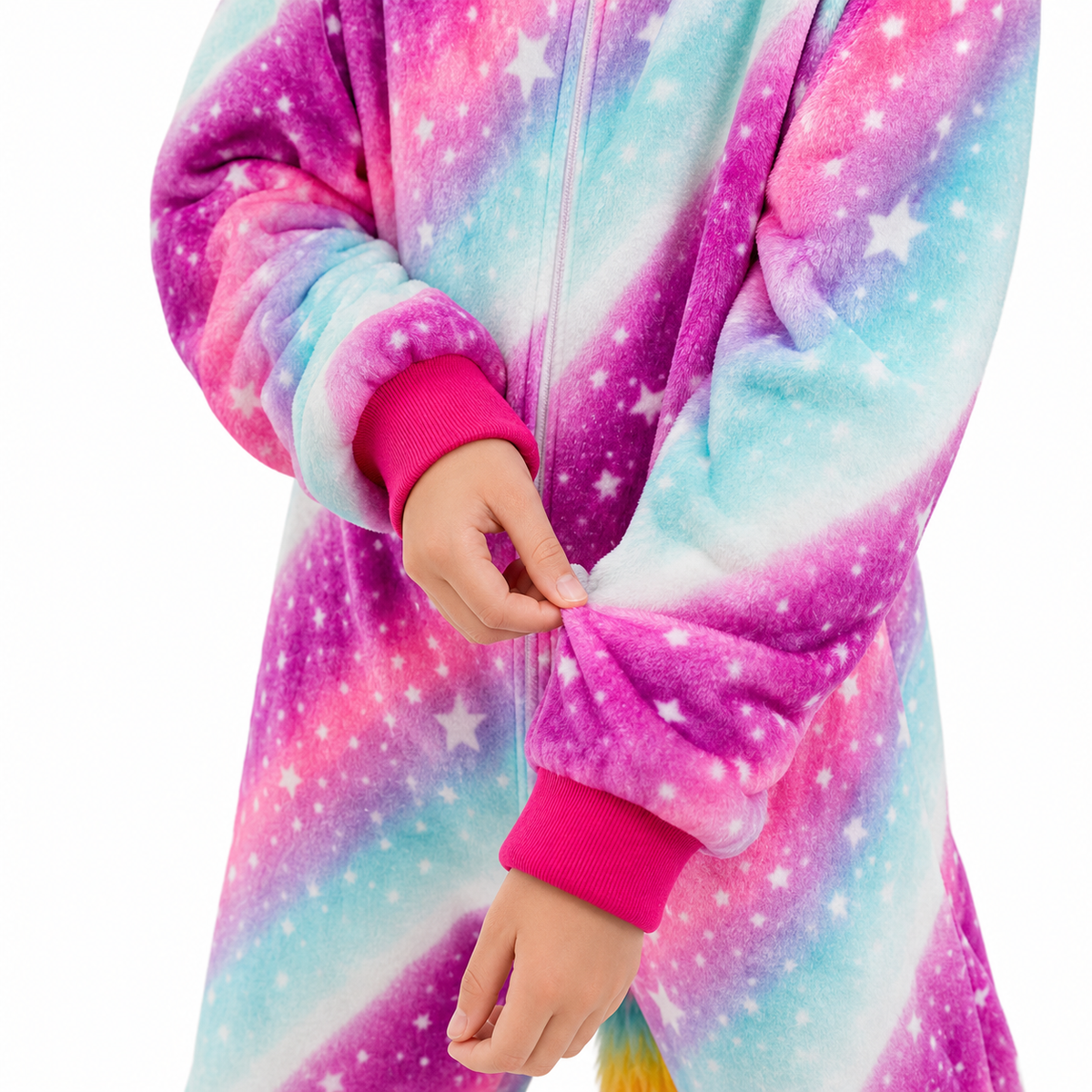 Kids Pink Blue Galaxy Pegasus Kigurumi Onesie product detail 5