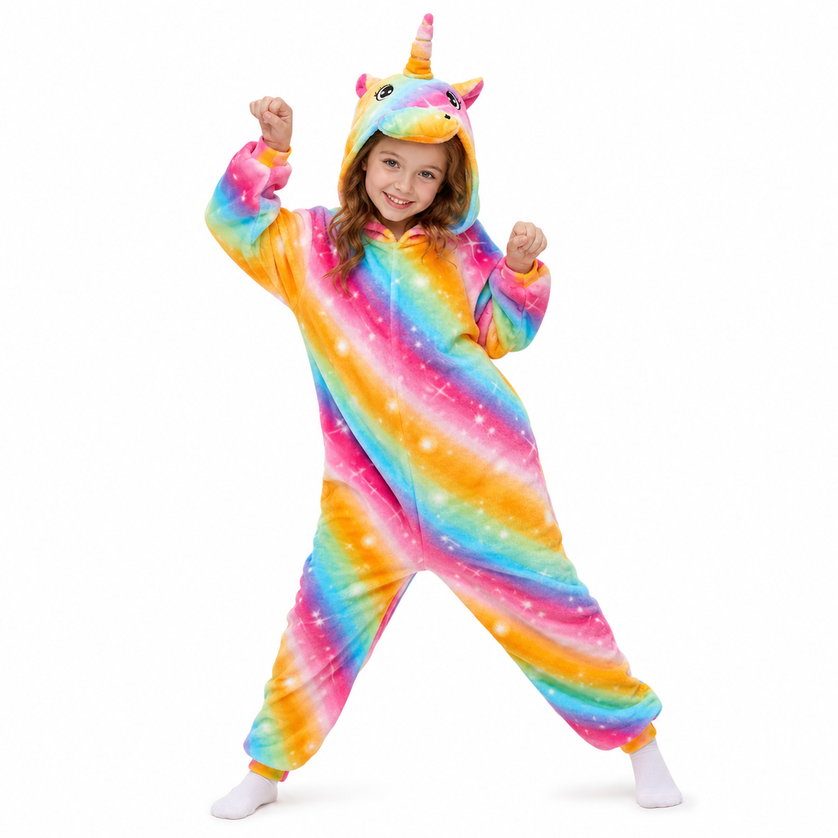 Kids Rainbow Galaxy Unicorn Kigurumi Onesie hero image