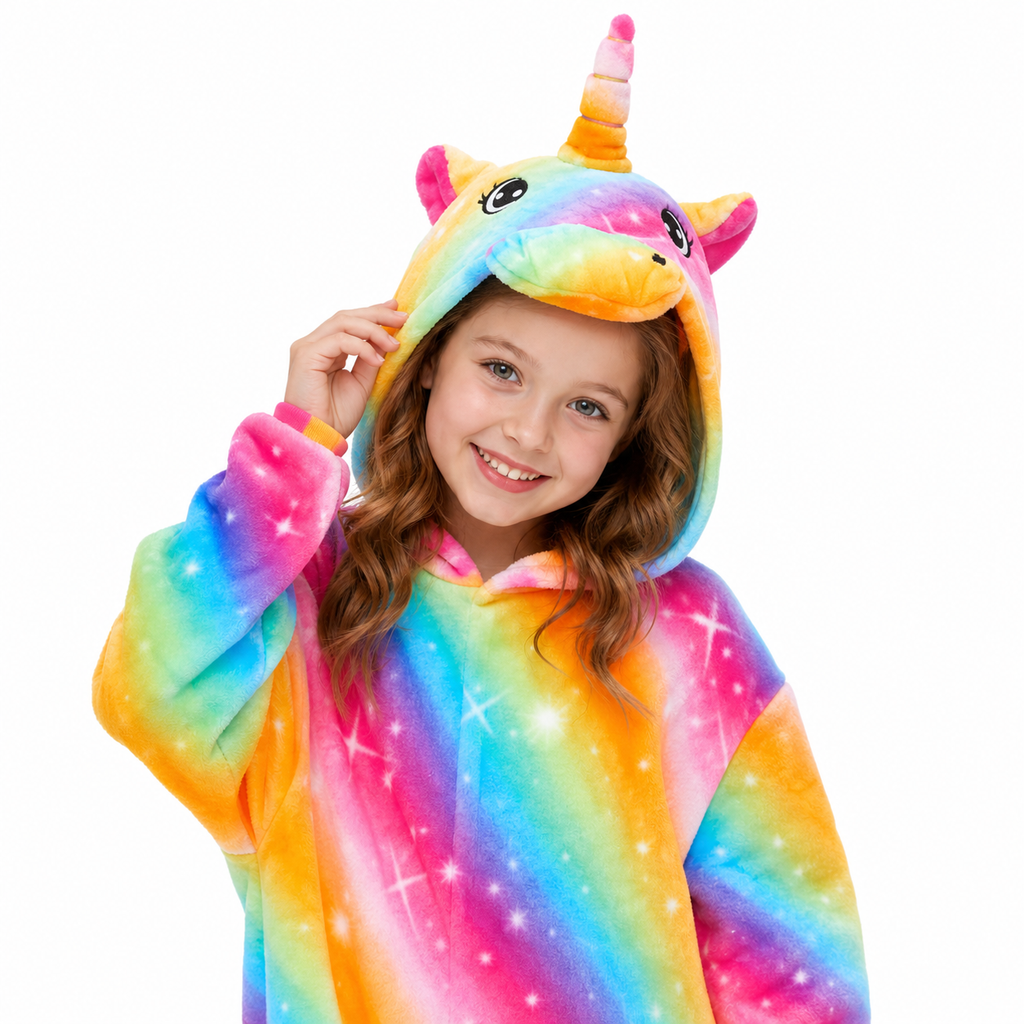 Kids Rainbow Galaxy Unicorn Kigurumi Onesie product detail 2