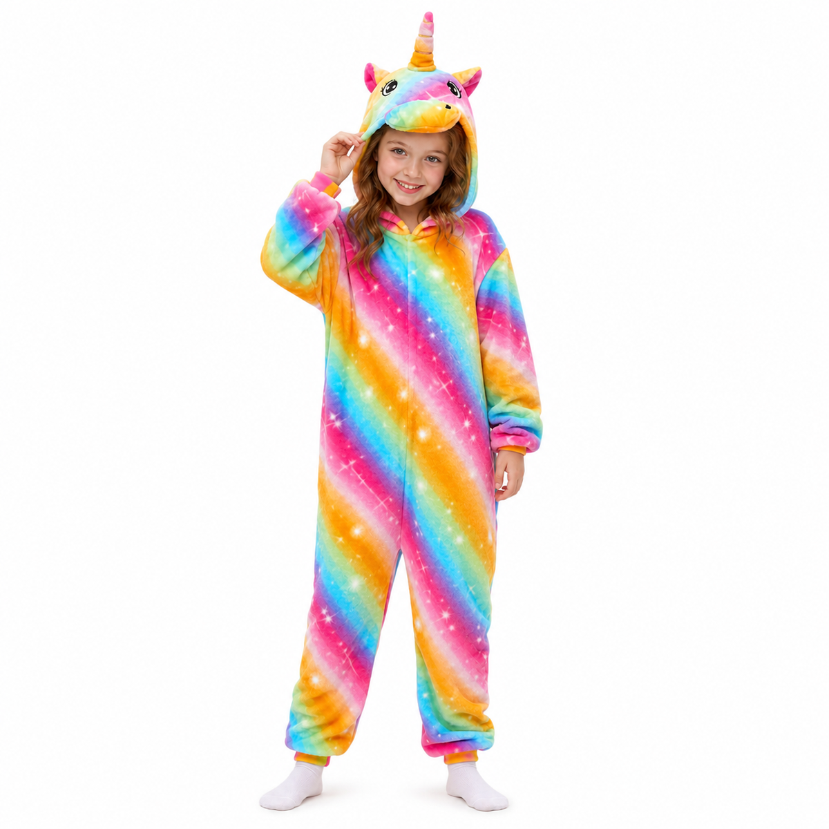 Kids Rainbow Galaxy Unicorn Kigurumi Onesie product detail 4