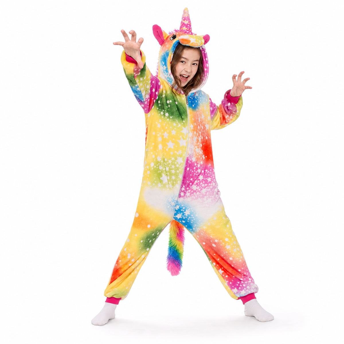 Kids Rainbow Star Pegasus Kigurumi Onesie hero image