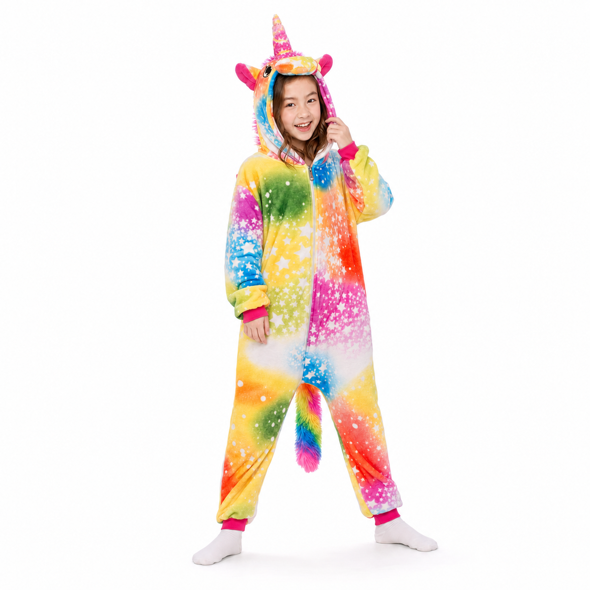 Kids Rainbow Star Pegasus Kigurumi Onesie product detail 4