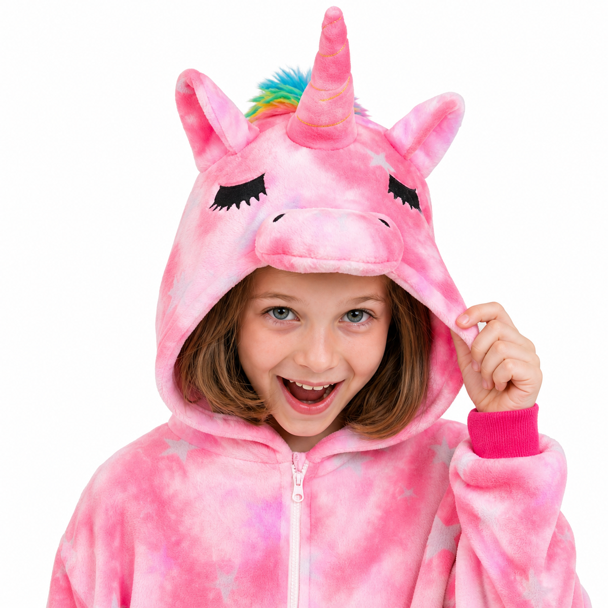 Kids Sleepy Pink Pegasus Kigurumi Onesie product detail 2