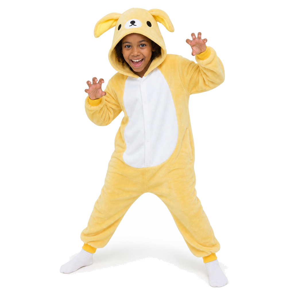 Kids Yellow Bear Kigurumi Onesie - hero