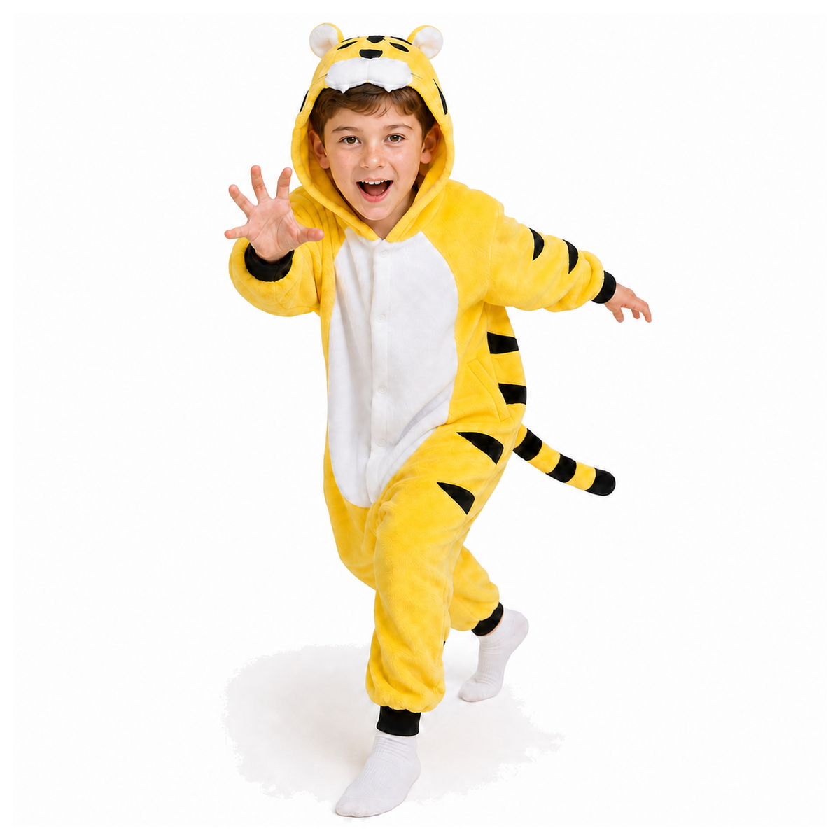 Kids Yellow Tiger Kigurumi Onesie - product detail