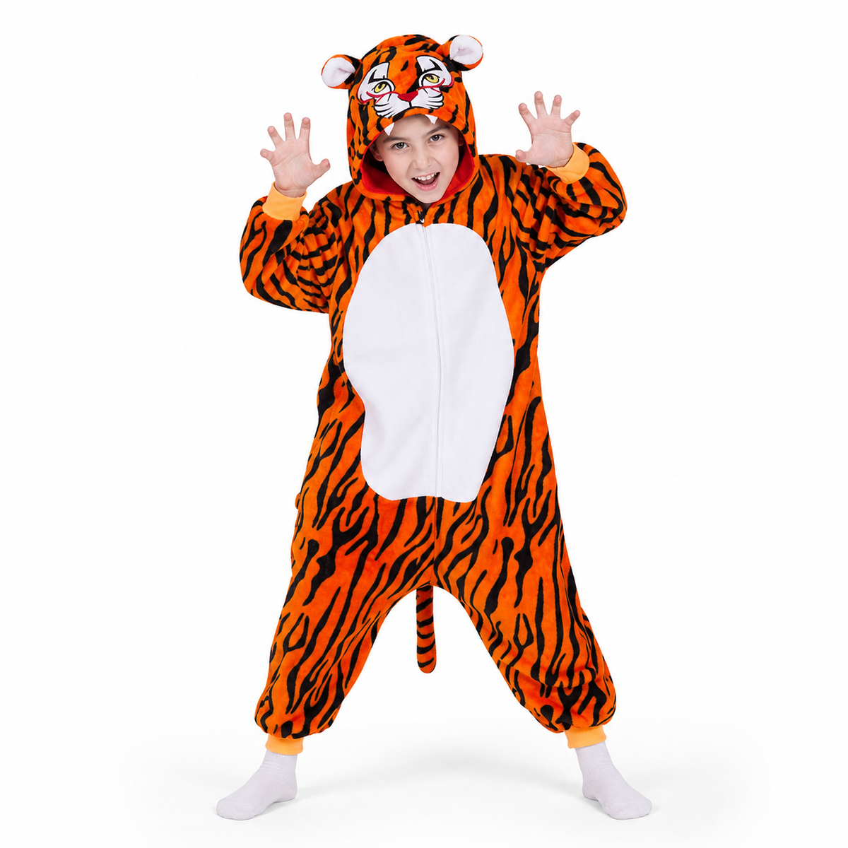 Orange Black Striped Tiger Kigurumi Onesie hero image