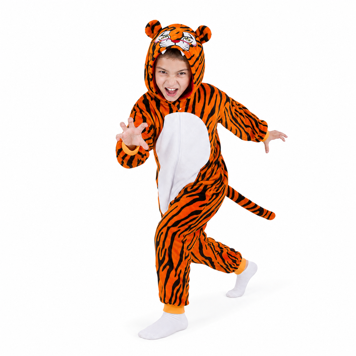 Orange Black Striped Tiger Kigurumi Onesie product detail 3