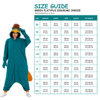 Perry the Platypus Kigurumi Onesie - size guide