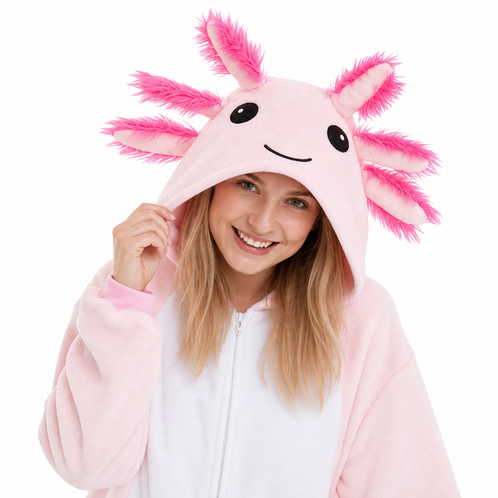 Pink Axolotl Kigurumi Onesie - product detail